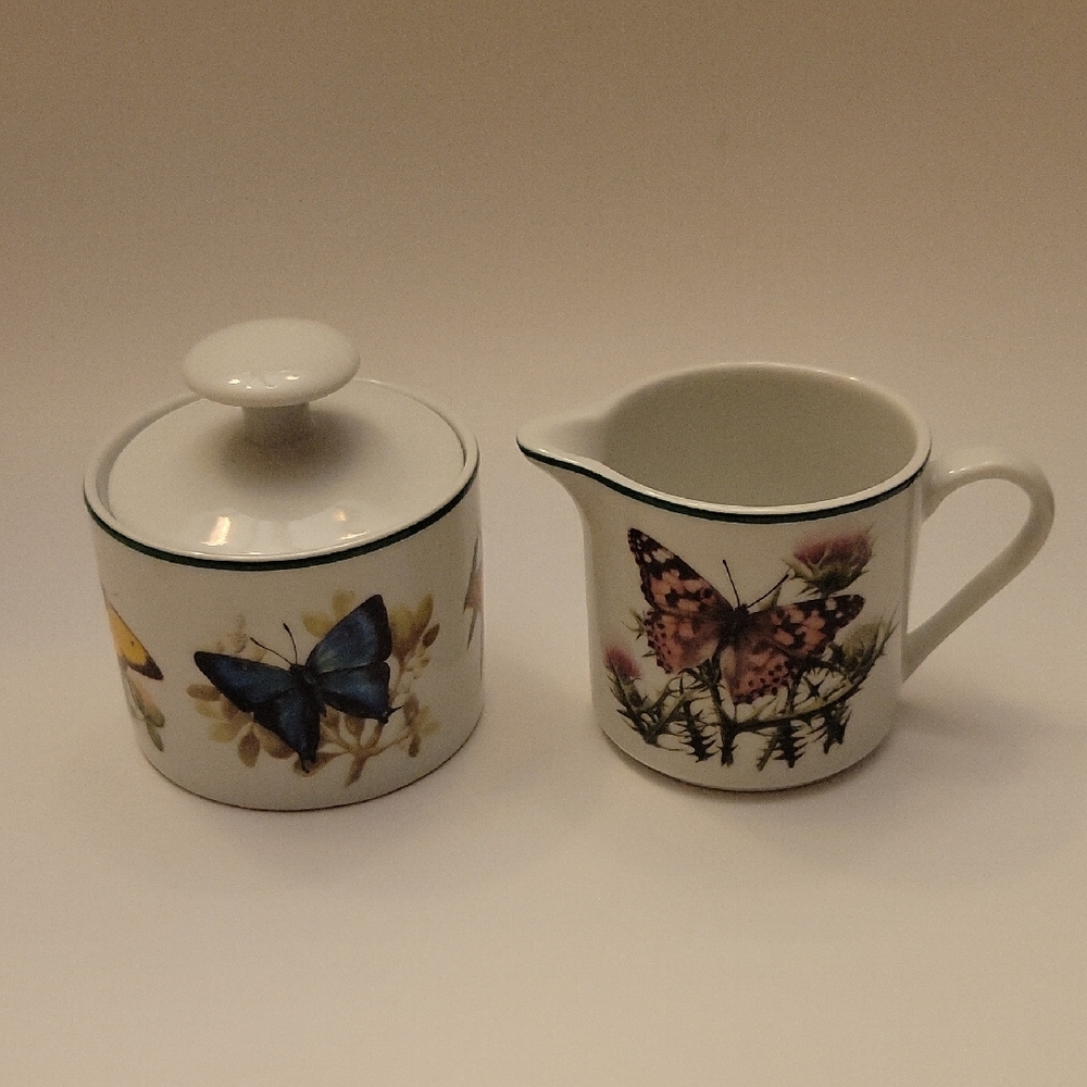 National Wildlufe Federation Butterfly Sugar Bowl and Creamer Set